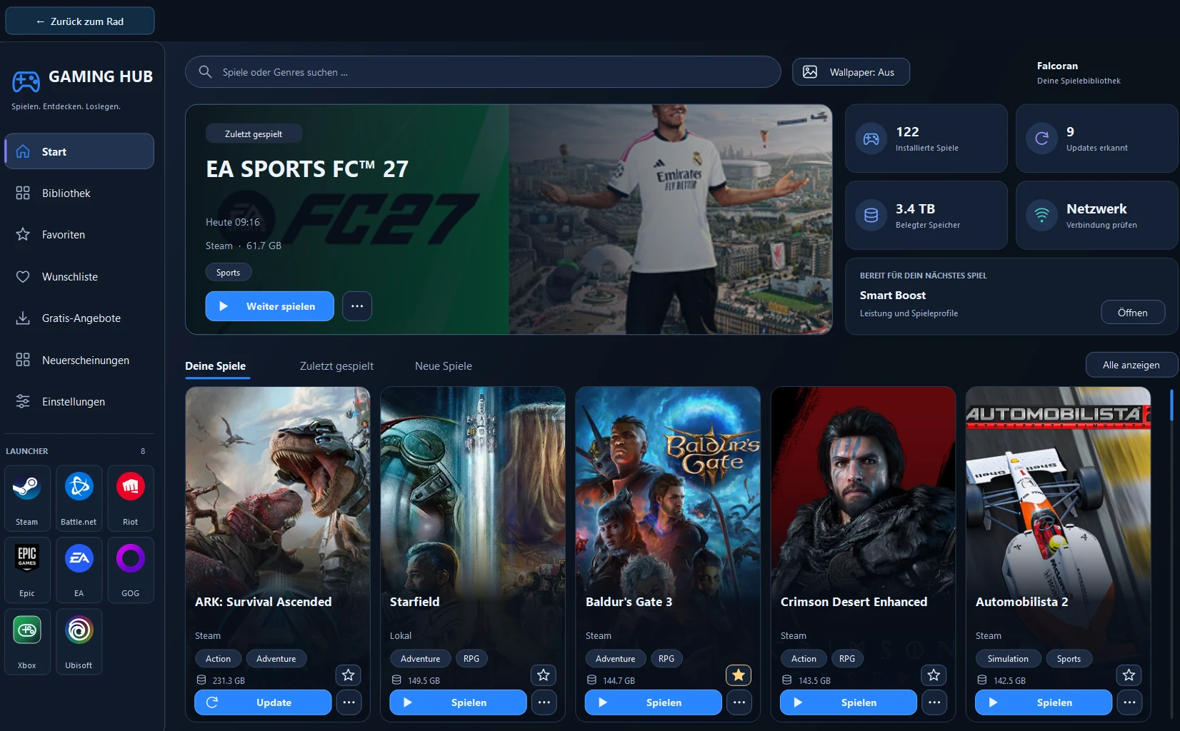 Vollständige Originalansicht des Falcoran Gaming Hubs